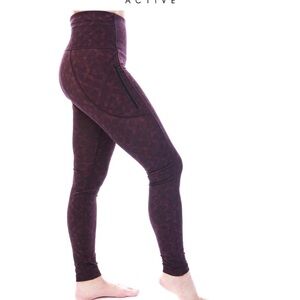 LINC ACTIVE ALL IN PRISM ATHLETIC LEGGINGS ZIPPER LEG POCKETS